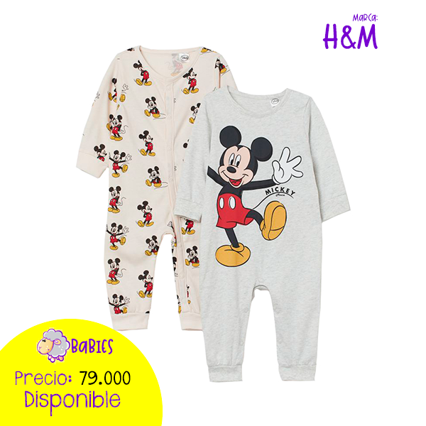 Set x 2 Pijamas Enteras Mickey Mouse