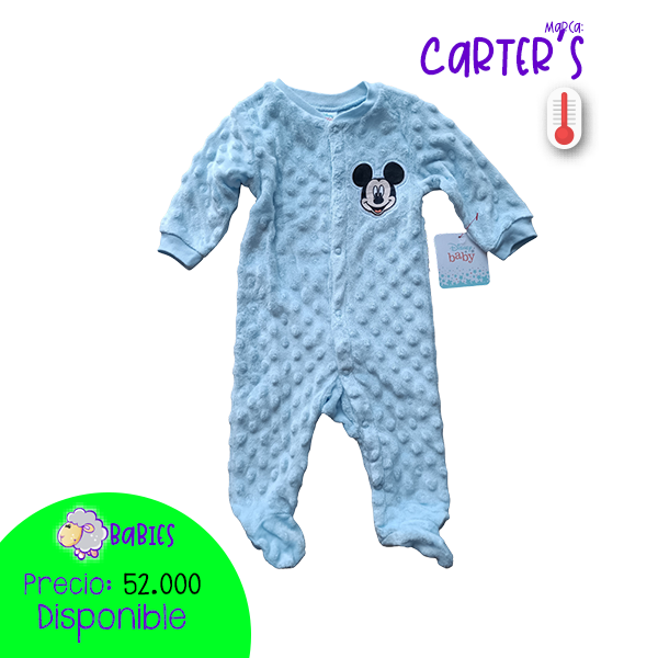 Pijama entera térmica Mickey azul claro