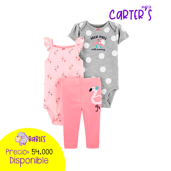 Set X 3 Piezas Flamingo Rosa