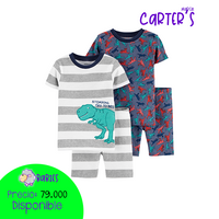 4-Piece 100% Snug Fit Cotton Pjs Dino