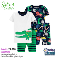 Set X 4 Piezas Pijama Cocodrilo Carter's