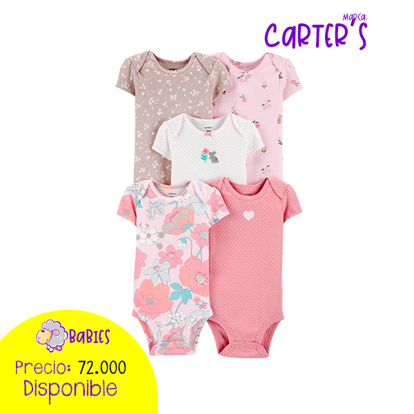 Set x 5 mamelucos M/C flores