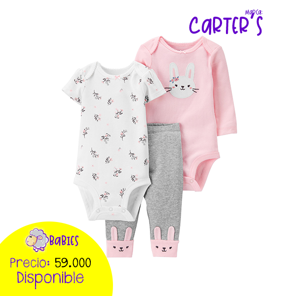Set x 3 piezas conejito