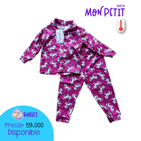 Pijama dos piezas térmica Unicornios morado
