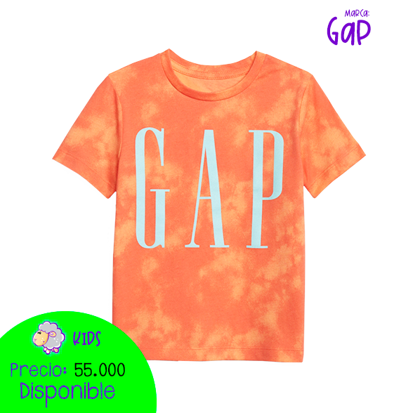 Camiseta con logo GAP naranja en Tie Dye