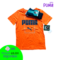 Camiseta naranja Puma + medias