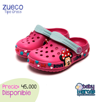 Zapatos tipo Crocs Minnie